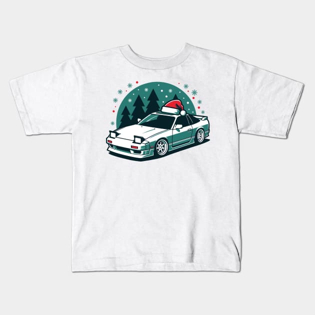 WHITE 180SX CHRISTMAS EDITION Kids T-Shirt by Gab Designs Stuff